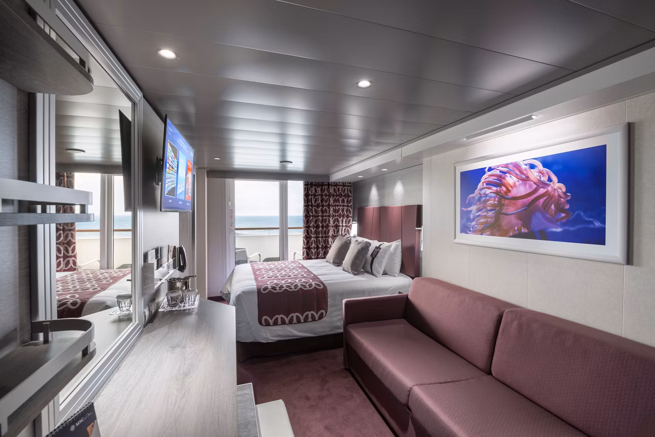 Repräsentative Balkonkabine der MSC Grandiosa