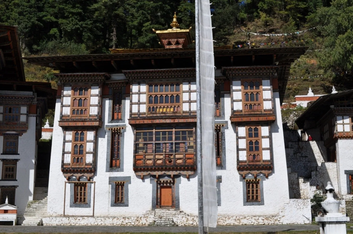 Traditionelle Klosterarchitektur in Bumthang