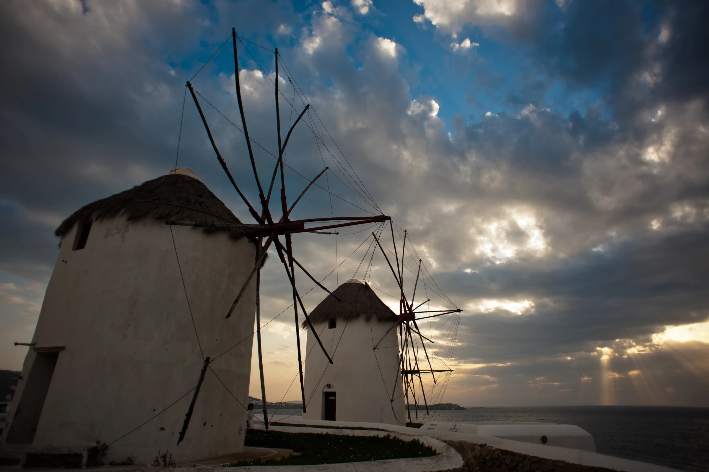 Windmühlen von Mykonos vor der Ägäis